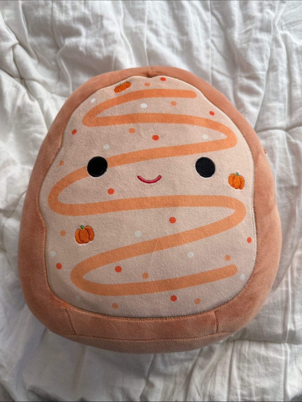 Squishmallows Pumpkin Swirl Accent Pillow - Peach & Orange